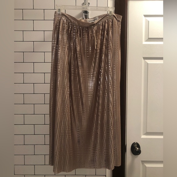 NWT Pink Party Glitter Pleated Midi Skirt Anthropologie Sabina Musáyev NYE - Picture 2 of 9